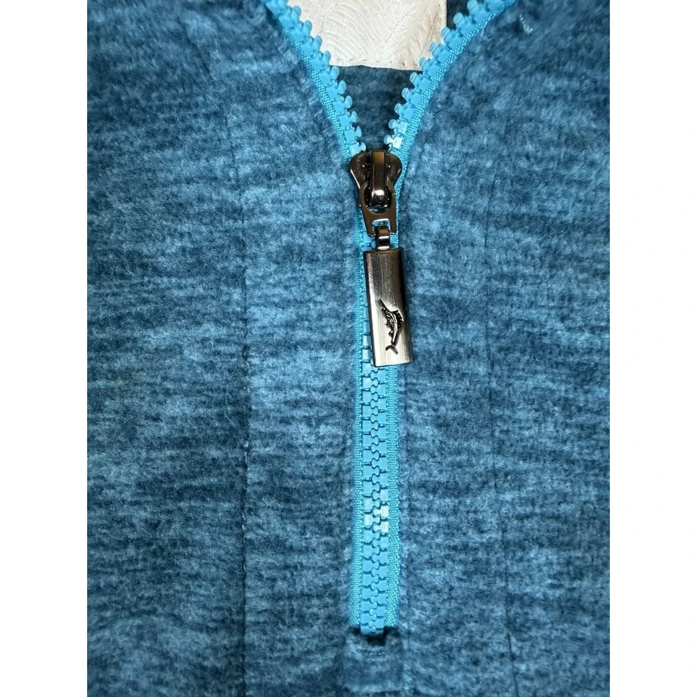 Tommy Bahama Half Zip Pullover Mens S Blue Heather Fleece Sweater Jacket Golf